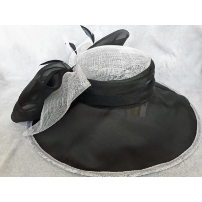 Fancy Lady's Hat  Black & White. Price Reduced For Church  Weddings  Parties  eb-44335177